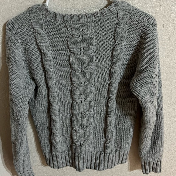 Girls Grey Knit Sweater - Picture 2 of 3